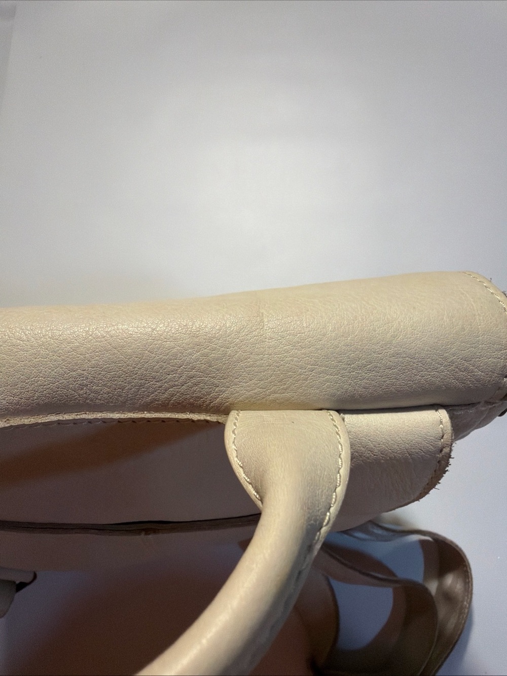 American Leather Co Liberty Small Backpack Cream Soft Leather Bag - Picture 7 of 14